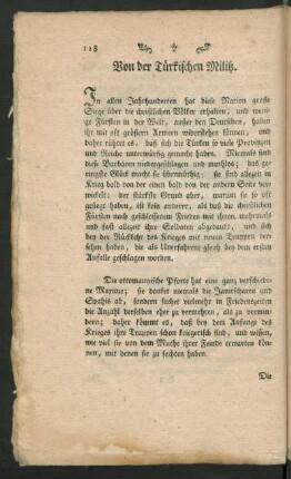 Von der Türkischen Militz