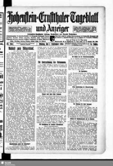 Hohenstein-Ernstthaler Tageblatt und Anzeiger : Hohenstein-Ernstthaler Zeitung, Nachrichten und Neueste Nachrichten ; Generalanzeiger für Hohenstein-Ernstthal mit Hüttengrund, Oberlungwitz, Gersdorf, Hermsdorf, Bernsdorf, ...