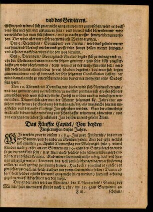 Das Fünffte Capitel/ Von beyden Finsternissen dieses Jahrs.