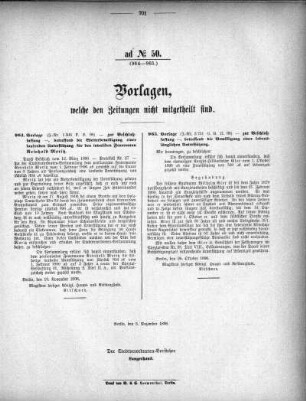 Anlage: ad No.50 (964-965), Vorlagen, welche den Zeitungen nicht mitgeteilt sind
