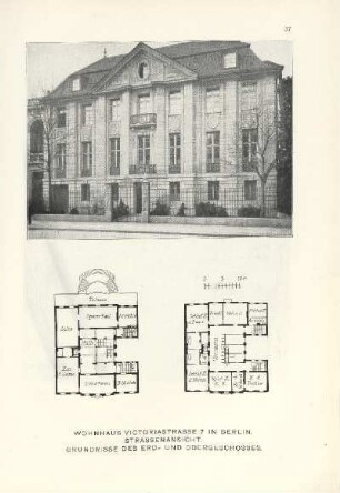 Wohnhaus Viktoriastrasse 7 in Berlin. Grundrisse des Erd- und Obergeschosses