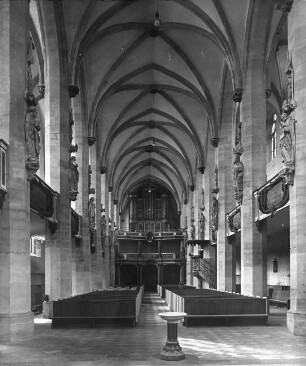 Halle (Saale), Dom, urspr. Dominikaner-Klosterkirche St. Pauli, Mittelschiff, nach Westen; Umbauten 1519-1526 nach Erhebung zum Neuen Stift Bastian Binder (Umbau)