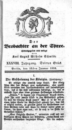 3. Stueck, 21. Januar 1839