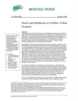 Rural land relations in conflict : a way forward
