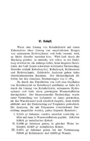 VI. Kobalt