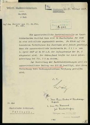 Die außerordentliche Assistentenstelle am kunsthistorischen Institut