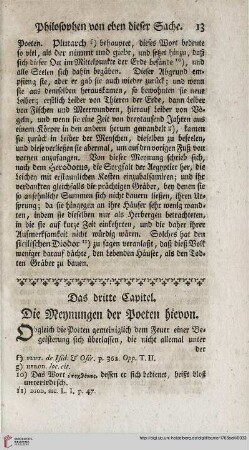 Das dritte Capitel: Die Meynungen der Poeten hievon