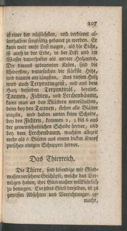 Das Thierreich