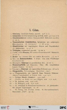 I. Glas (Nr. 1-20)