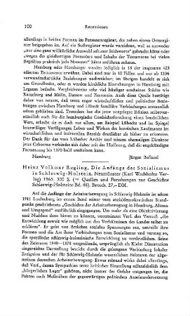 Regling, Heinz-Volkmar :: Die Anfänge des Sozialismus in Schleswig-Holstein, (Quellen und Forschungen zur Geschichte Schleswig-Holsteins, 48) : Neumünster, Wachholtz, 1965