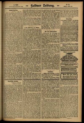 Dritte Ausgabe vom Samstag, den 05. April 1913.