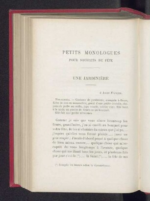 Petits monologues pour souhaits de fête