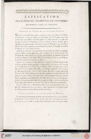 Explication des fleurons, vignettes et ornemens