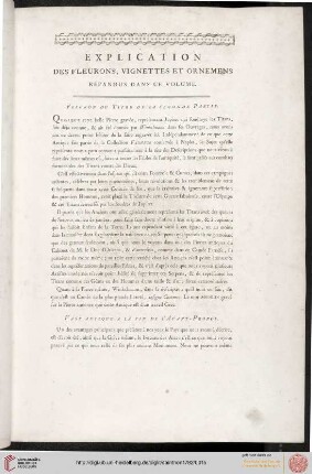 Explication des fleurons, vignettes et ornemens