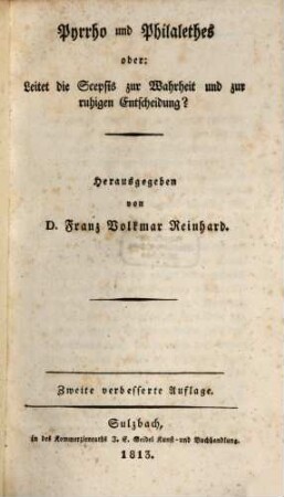 Pyrrho und Philalethes