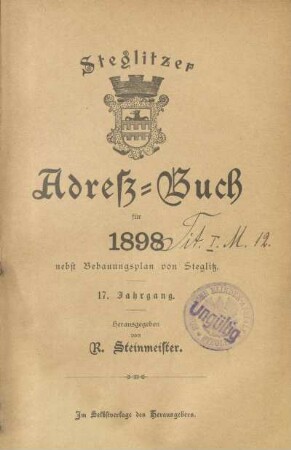 17.1898: Steglitzer Adressbuch