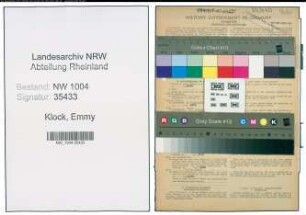 Entnazifizierung Emmy Klock , geb. 27.02.1905 (Putzfrau)