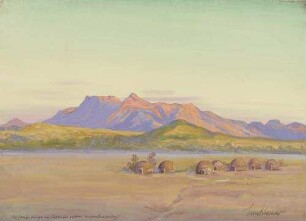 Das Erongogebirge von Usakos aus gesehen (Morgenstimmung)