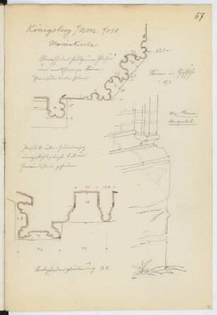 St. Marienkirche, Königsberg/Neumark: Details (aus: Skizzen- und Fotoalbum 12)
