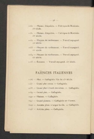 Faïences Italiennes