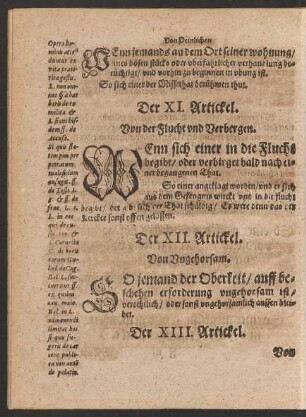 Der XI. Artickel. - Der XX. Artickel.