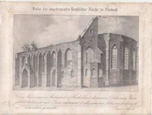 Stahlstich Ruine der Neustädter Kirche St. Marien zu Einbeck
