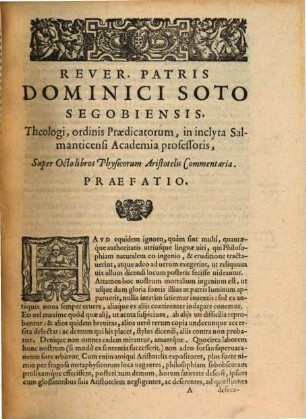 Super octo libros Physicorum Aristotelis commentaria