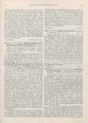 405-406 [Rezension] Caspari, Wilhelm, Echtheit, Hauptbegriff und Gedankengang der Messianischen Weissagung Jes. 9, 1-6