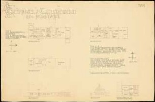 Ostdeutsches Forstamt Schinkelwettbewerb 1944: Angestellten-Gehöft. Grundrisse, Ansichten 1:200