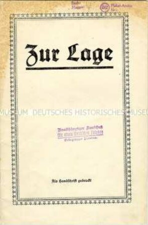 Historische Abhandlung zur politischen Lage