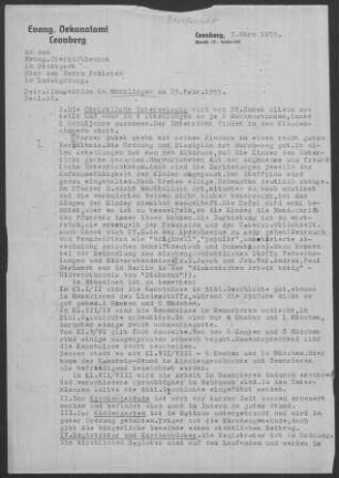 Münklingen: Inspektionsbericht 1955