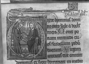 Psalter — Initial D mit Dreifaltigkeit, Folio fol. 128