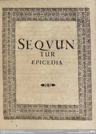 Sequuntur Epicedia