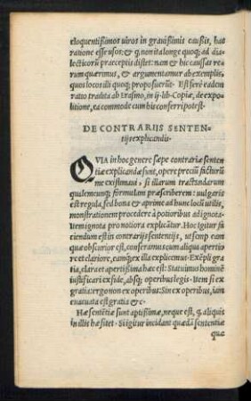 De Contrariis Sententiis explicandis.