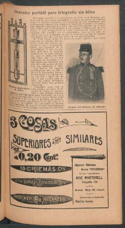 Detentor portátil para telegrafía sin hilos