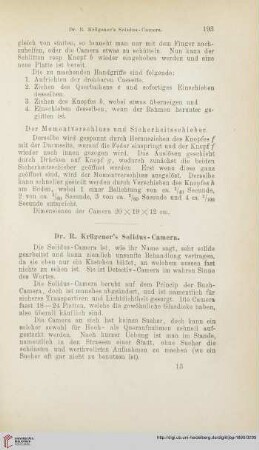 Dr. R. Krügener's Solidus-Camera