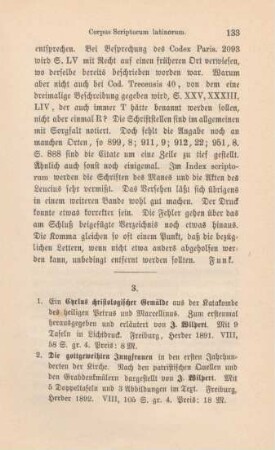 133-137 [Rezension] Wilpert, Joseph, Ein Cyclus christologischer Gemälde aus der Katakombe der Heiligen Petrus und Marcellinus