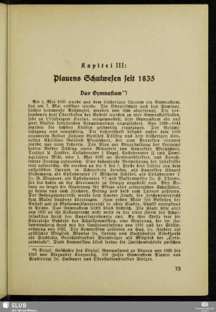 Kapitel III: Plauens Schulwesen seit 1835