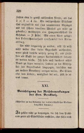 XXI. Berichtigung der Reisebemerkungen des Hrn. Berckholz