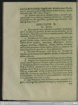 Disputatio X. De Peccato