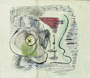 Studie zu "Kleines Stilleben" / verso: Skizze (Graphit) zu Stilleben