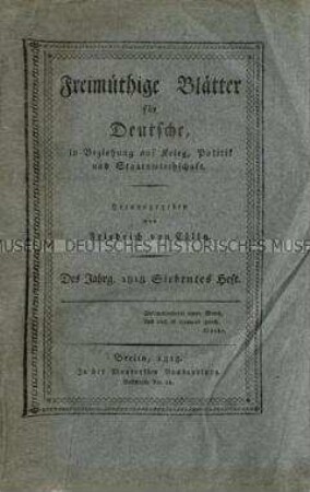 Freimütige Blätter. Jg. 1818