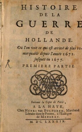 Histoire de la guerre de Hollande