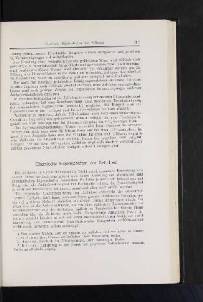 Chemische Eigenschaften de Zellulose.