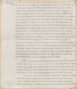 Carl Muth (1867-1944), Nachlass: Glosse (vorgesehen für Hochland 1933) - BSB Ana 390.I.M.1