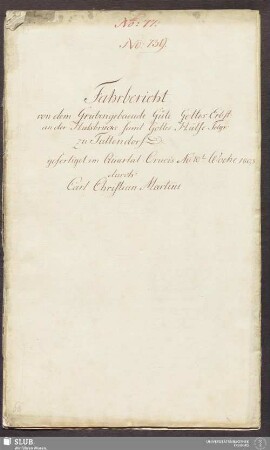 Fahrbericht von dem Grubengebaeude Güte Gottes Erbst: an der Halsbrücke samt Gottes Hülfe Fdgr: zu Tuttendorf - 17.6647 4.