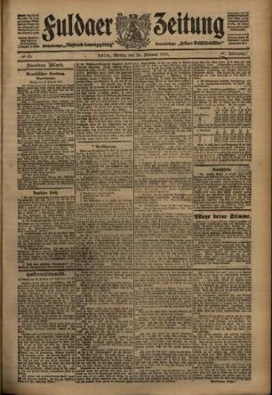Zweite Ausgabe vom Montag, den 21. Februar 1910.