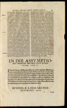 In Die Assumptionis Mariae Matris Jesu ...