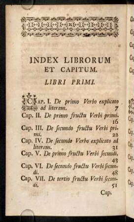 Index Librorum Et Capitum