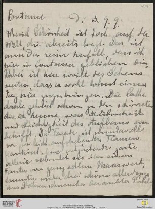 Heid. Hs. 3487,284: Brief von Marie Luise Gothein an Eberhard Gothein